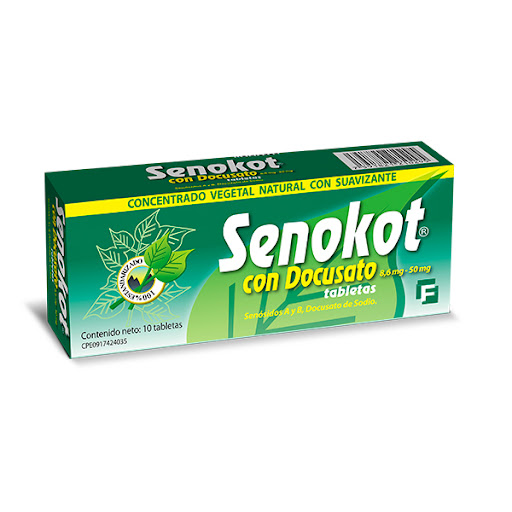 SENOKOT CON DOCUSATO (SENOSIDOS A Y B - DOCUSATO DE SODIO) 8.6MG-50MG X 10 TABLETAS (FARMA)