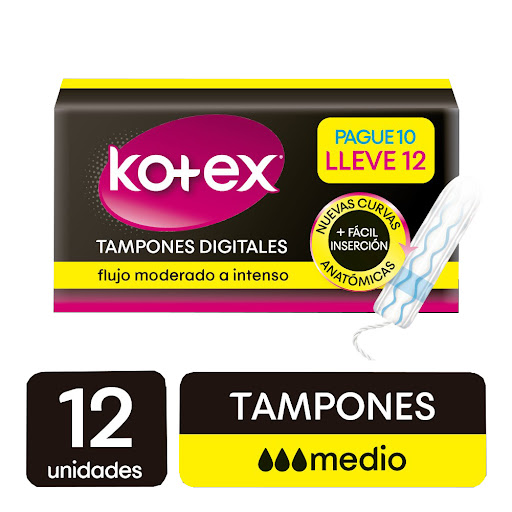TAMPONES DIGITALES MEDIO X 12 UNIDADES (KOTEX)
