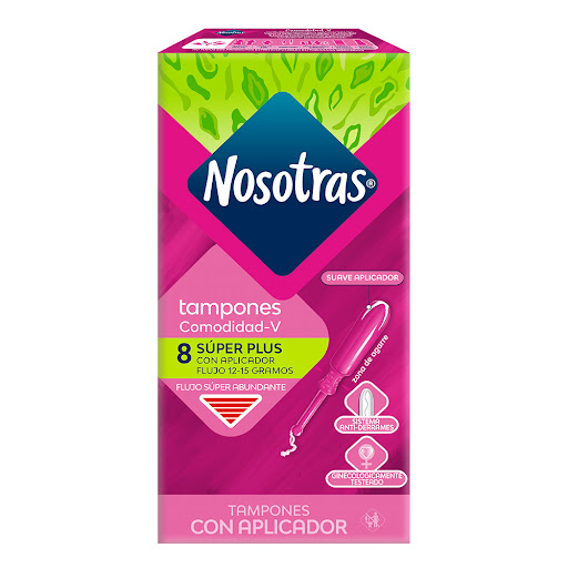 TAMPONES SUPER PLUS CON APLICADOR 8 UNIDADES (NOSOTRAS)