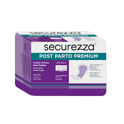 [7591353700059] TOALLA CLINICA DESECHABLE POST PARTO PREMIUM SECUREZZA   X10 UNIDADES (PHARSANA)