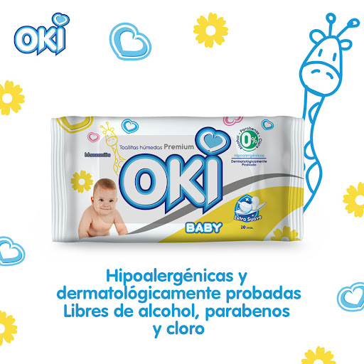 [7596273000982] TOALLAS HUMEDAS MANZANILLA 20 UNIDADES (OKI)