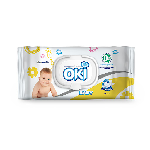 [7596273000999] TOALLAS HUMEDAS MANZANILLA 64 UNDIDADES (OKI)