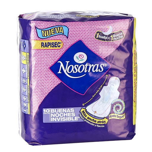 [7702027041587] TOALLAS SANITARIAS BUENAS NOCHES INVISIBLE ALGODON 10 UNIDADES (NOSOTRAS)