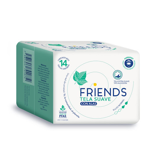 TOALLAS SANITARIAS FRINDS EXTRA SUAVE CON ALAS 14 UNIDADES