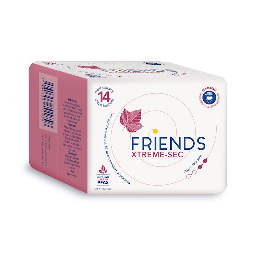 TOALLAS SANITARIAS FRINDS MALLA XTREME SEC CON ALAS 14 UNIDADES