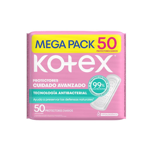 TOALLAS SANITARIAS LINER ANTIBACTERIAL X 50 UNIDADES (KOTEX)