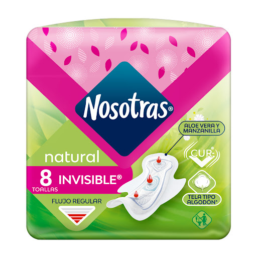 TOALLAS SANITARIAS NATURAL INVISIBLE ALGODON  8 UNIDADES (NOSOTRAS)