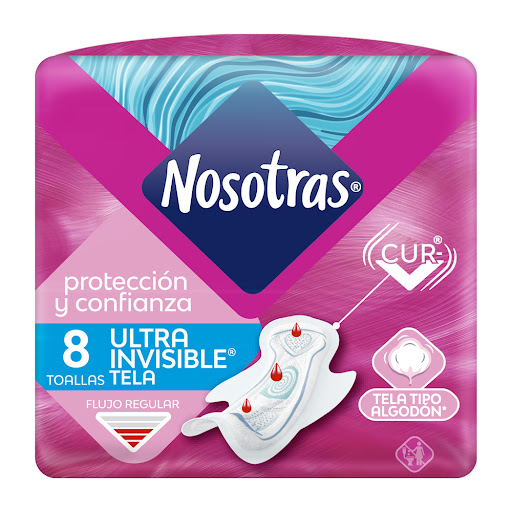 TOALLAS SANITARIAS ULTRA INVISIBLE ALGODON 8 UNIDADES (NOSOTRAS)
