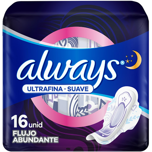 TOALLAS SANITARIAS ULTRAFINA SUAVE NOCHE X 16 UNIDADES (ALWAYS)