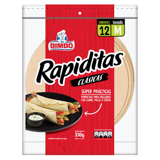 TORTILLAS DE HARINA DE TRIGO CLASICAS 330GR (BIMBO)