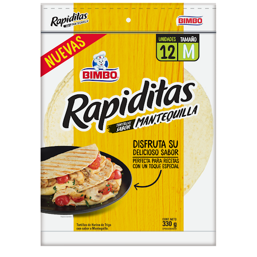 TORTILLAS RAPIDITAS  DE MATEQUILLA 330GR (BIMBO)