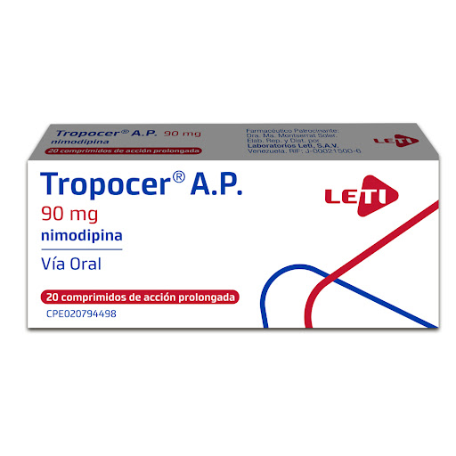 TROPOCER (NIMODIPINA) 90MG X 20 COMPRIMIDOS AP (LETI)