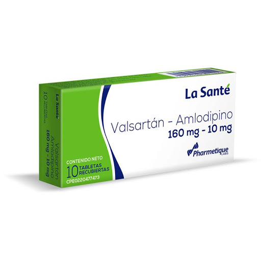 VALSARTAN - AMLODIPINA  160MG-10MG X 10 TABLETAS (LA SANTE)