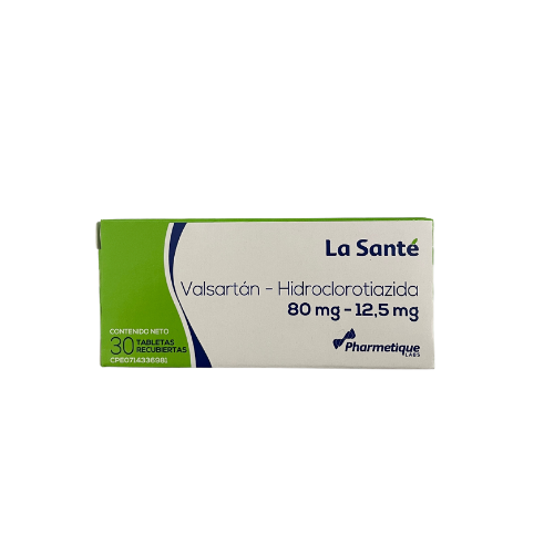 VALSARTAN - HIDROCLOROTIAZIDA  80MG-12.5MG X 30 TABLETAS (LA SANTE)