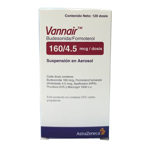 VANNAIR (BUDESONIDA - FORMOTEROL) 160-4.5MCG/DOSIS X 120 DOSIS (ASTRAZENECA)