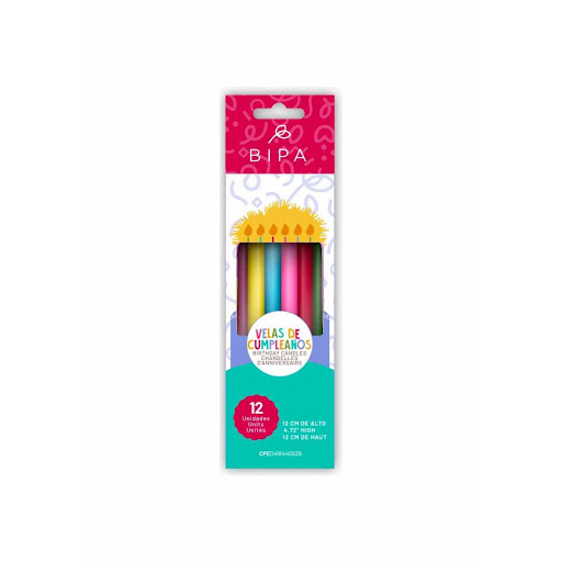 [7596246001329] VELAS DE CUMPLEAÑOS MIXTOS 12CM (BIPA)
