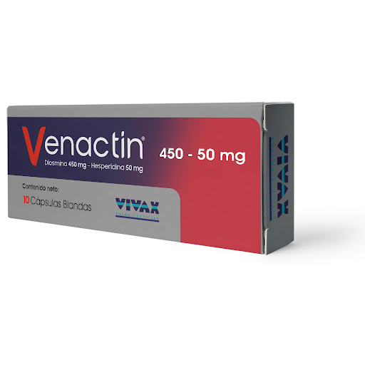 [7592432000374] VENACTIN (DIOSMINA-HESPERIDINA) 450MG-50MG X10 CAPSULAS BLANDAS (VIVAX)