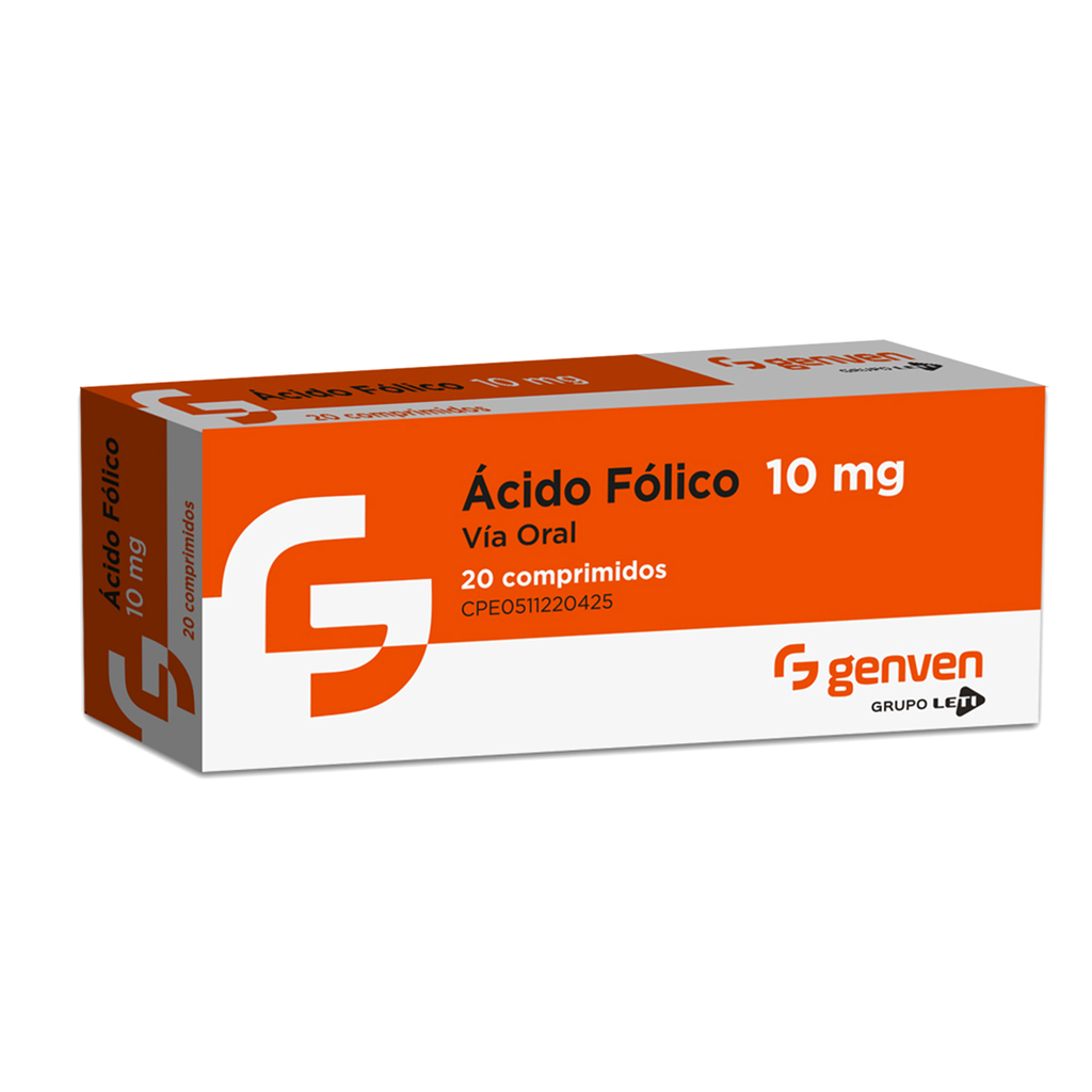 ÁCIDO FÓLICO  10MG X 20 COMPRIMIDOS (GENVEN)