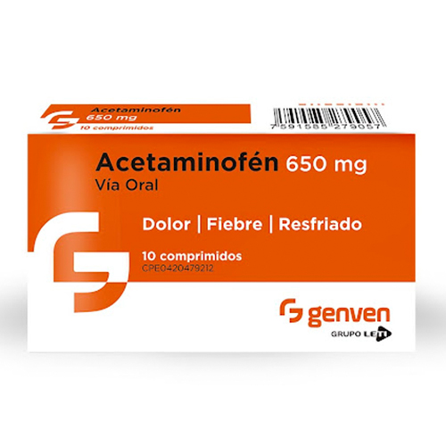 ACETAMINOFEN 650MG X 10 COMPRIMIDOS (GENVEN)