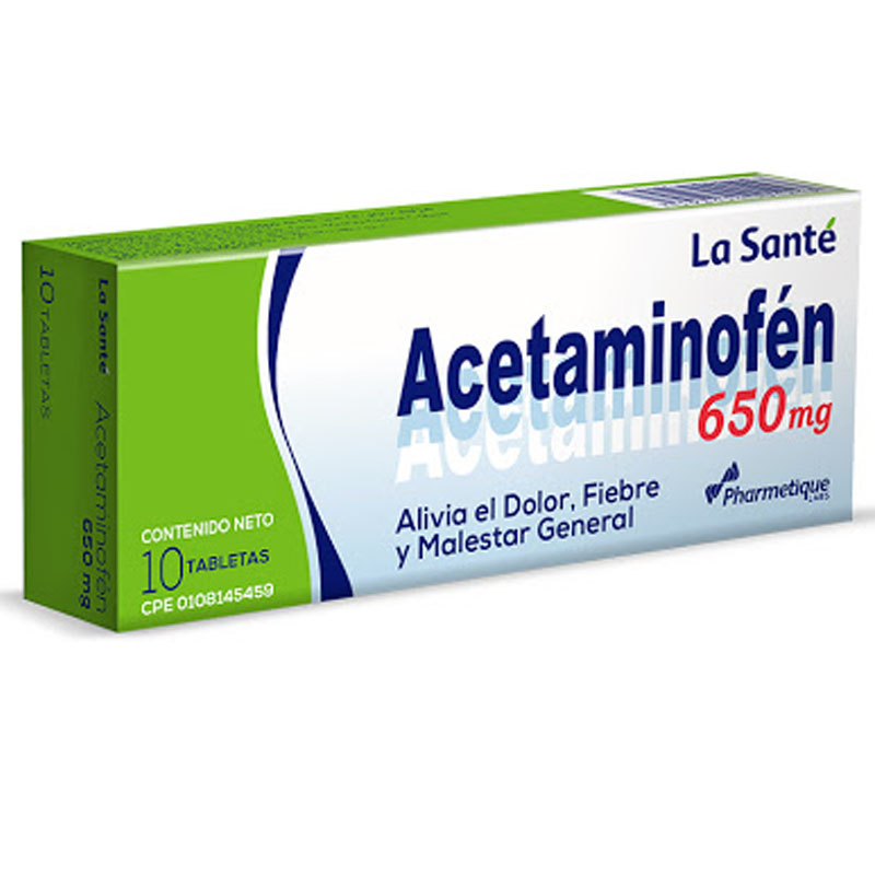 ACETAMINOFEN 650MG X 10 TABLETAS (LA SANTE)