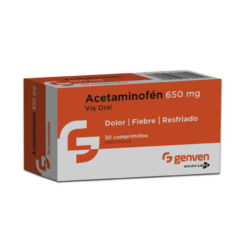 ACETAMINOFEN 650MG X 30 TABLETAS (GENVEN)