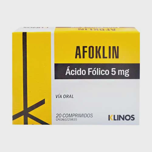 [7591619163017] AFOKLIN (ACIDO FOLICO) 5MG X 20 COMPRIMIDOS (MEGALABS)