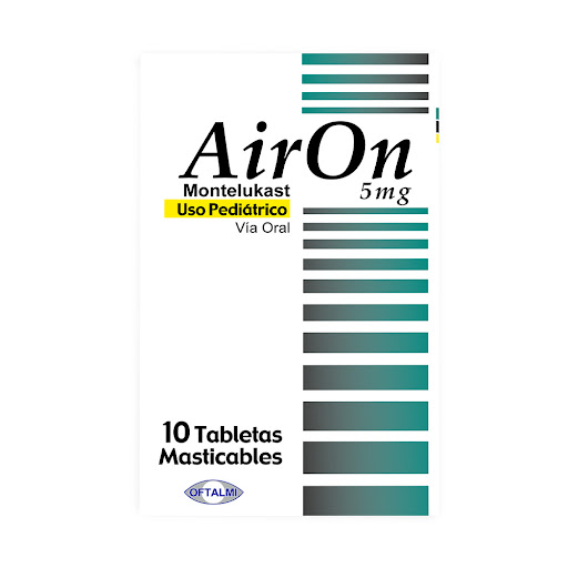 AIRON (MONTELUKAST SODICO) 5MG X 10 TABLETAS MASTICABLES (OFTALMI)