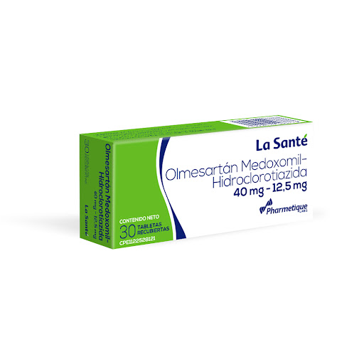 OLMESARTAN MEDOXOMIL - HIDROCLOROTIAZIDA 40MG-12.5MG X 30 TABLETAS RECUBIERTAS (LA SANTE)