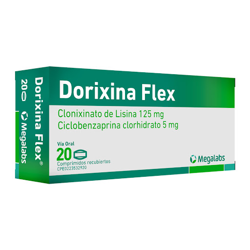 [7591619001074] DORIXINA FLEX (CLONIXINATO DE LISINA - CICLOBENZAPRINA) 125MG-5MG X 20 COMPRIMIDOS (MEGALABS)