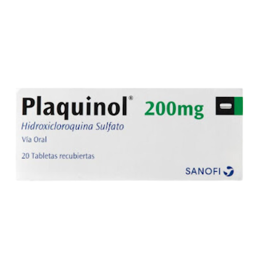 PLAQUINOL (HIDROXICLOROQUINA SULFATO) 200MG X 20 TABLETAS RECUBIERTAS (SANOFI)