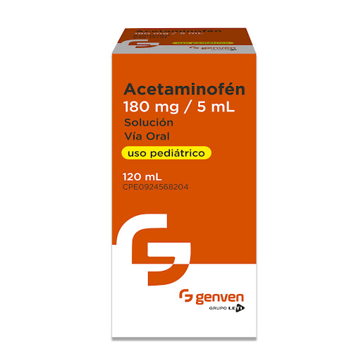 ACETAMINOFEN JARABE PEDIATRICO 180 MG/ 5 ML X 120 ML (GENVEN)