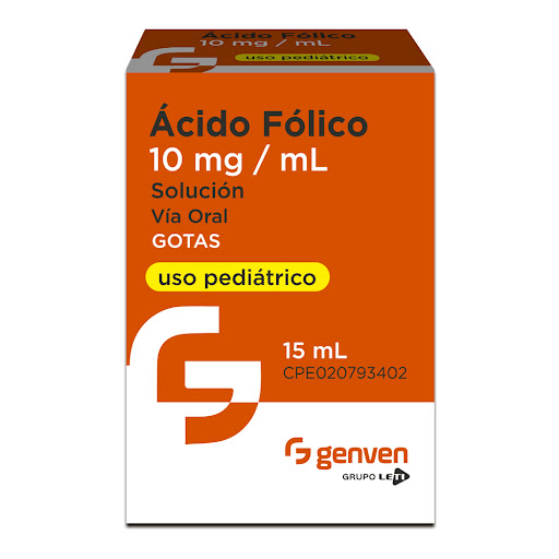 ACIDO FOLICO 10MG/ML. SOLUCION GOTAS DE USO PEDIATRICO 15ML. (GENVEN)