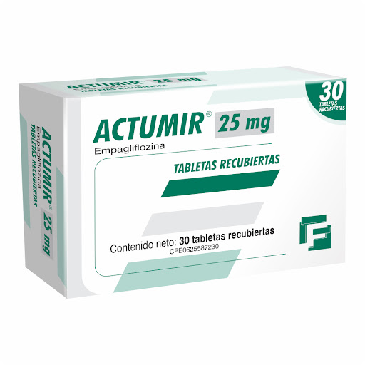 [7591821210950] ACTUMIR (EMPAGLIFOZINA) 25MG  X 30 TABLETAS RECUBIERTAS (FARMA)