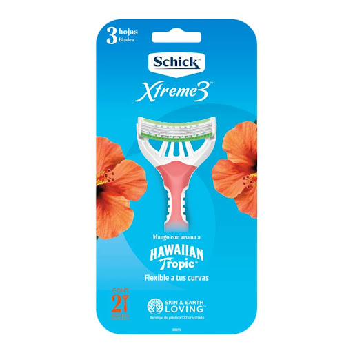 [7591066712011] AFEITADORA SCHICK XTREME 3 HAWAIIAN TROPIC 1 BLISTER X 2 UNIDADES