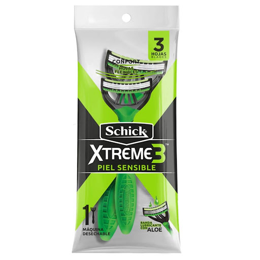 [7591066701015] AFEITADORA SCHICK XTREME 3 SENSITIVE VERDE RISTRA INDIVIDUAL UNIDAD
