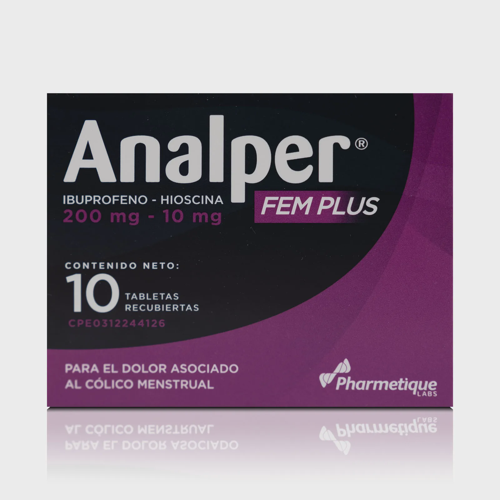 [7592454003063] ANALPER FEM PLUS (IBUPROFENO - HIOSCINA) 200MG - 10MG X 10 TABLETAS RECUBIERTAS (PHARMETIQUE)