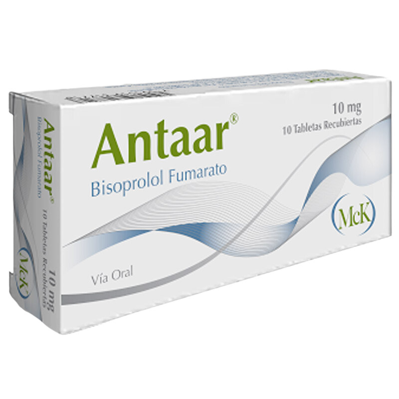 [7591519317732] ANTAAR (BISOPROLOL FUMARATO) 10MG X 10 TABLETAS RECUBIERTAS (CALOX)