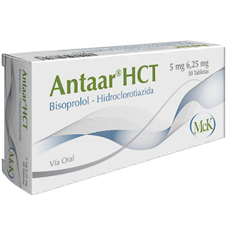 ANTAAR HCT (BISOPROLOL - HIDROCLOROTIAZIDA) 5MG - 6.25MG X 30 TABLETAS (CALOX)