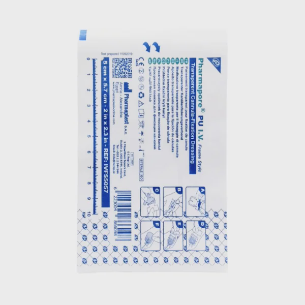 APOSITO TRANSPARANTE PARA FIJACIÓN DE CANULAS   X 1 UNIDAD DE 5CM X 5.7CM (PHARMAPLAST)
