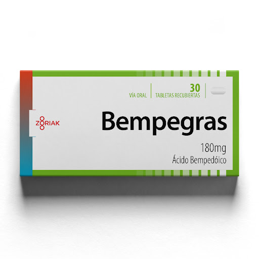 [7599112000266] BEMPREGAS (ÁCIDO BEMPEDÓICO) 180MG X 30 TABLETAS RECUBIERTAS (ZORIAK).
