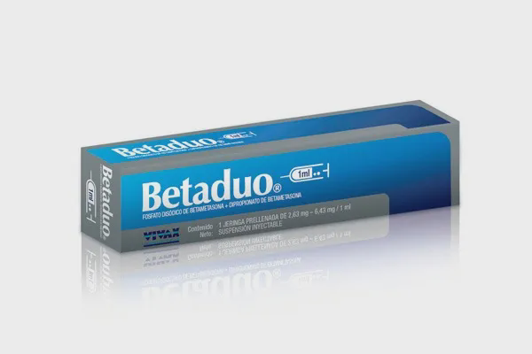 [7592432017877] BETADUO (BETAMETASONA FOSFATO SODICO - BETAMETASONA DIPROPIONATO)  X 1 JERINGA PRELLENADA (VIVAX)