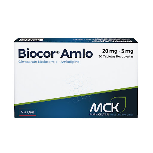 BIOCOR AMLO (OLMESARTAN - AMLODIPINA) 20MG/5MG X 30 TABLETAS (CALOX)