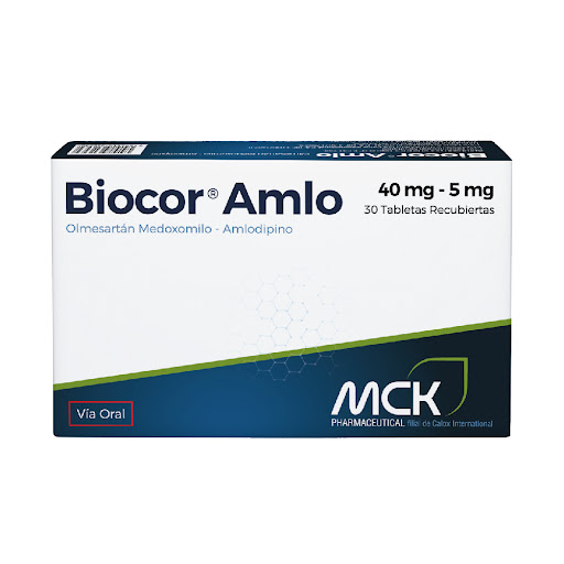 BIOCOR AMLO (OLMESARTAN - AMLODIPINA) 40MG/5MG X 30 TABLETAS (CALOX)