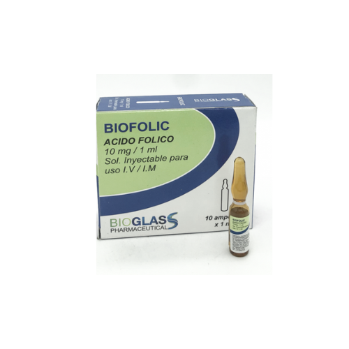 BIOFOLIC (ACIDO FOLICO) 10MG/1ML X 1 AMPOLLA IM/IV (BIOGLASS)