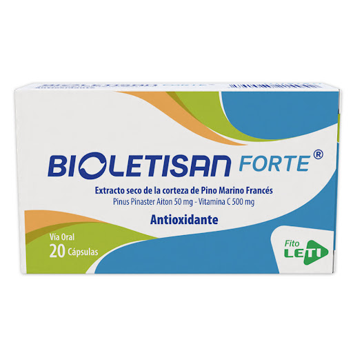 BIOLETISAN FORTE (PINUS PINASTE AITON - VITAMINA C) 50MG - 500MG X 20 CAPSULAS (LETI)
