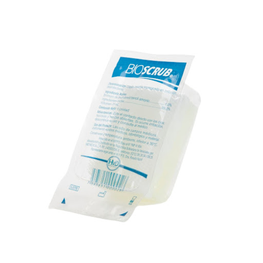 BIOSCRUB CEPILLO ESPONJA QUIRURGICO IMPREGNADO EN SOLUCION DESINFECTANTE X 1 UNIDAD (HMD)