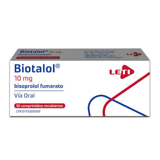 [7591585217141] BIOTALOL (BISOPROLOL FUMARATO) 10MG X 30 COMPRIMIDOS RECUBIERTOS (LETI)