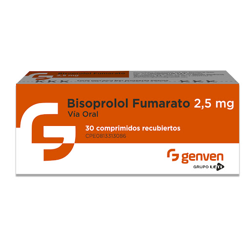 BISOPROLOL FUMARATO  2.5MG X 30 COMPRIMIDOS RECUBIERTOS (GENVEN)