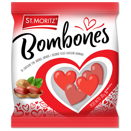 [7591720033148] BOMBONES CORAZÓN FOIL BOLSA 10 UNIDADES (ST MORITZ)