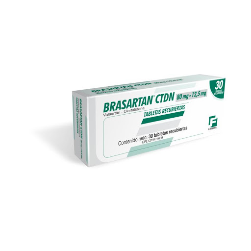 BRASARTAN CTDN (VALSARTAN - CLORTALIDONA) 80MG - 12.5MG X 30 TABLETAS RECUBIERTAS (FARMA)